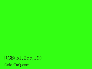 RGB 51,255,19 Color Image