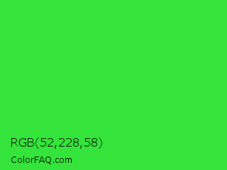 RGB 52,228,58 Color Image