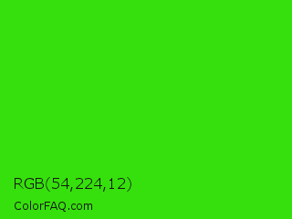 RGB 54,224,12 Color Image
