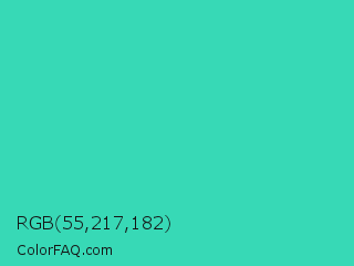 RGB 55,217,182 Color Image