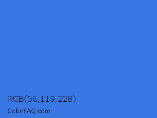 RGB 56,119,228 Color Image