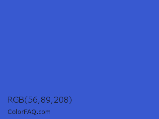 RGB 56,89,208 Color Image