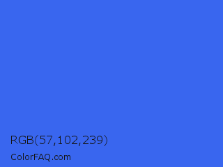 RGB 57,102,239 Color Image