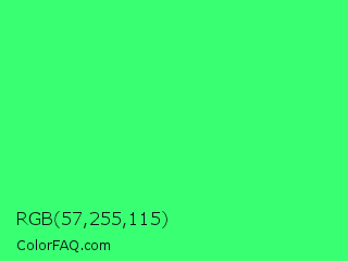 RGB 57,255,115 Color Image