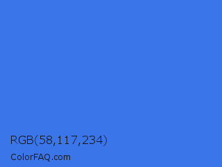 RGB 58,117,234 Color Image