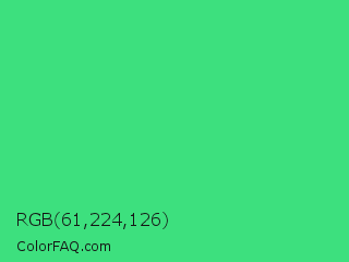 RGB 61,224,126 Color Image