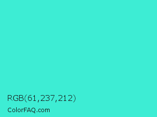 RGB 61,237,212 Color Image
