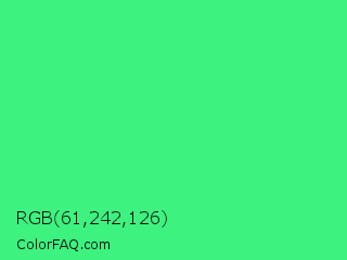 RGB 61,242,126 Color Image
