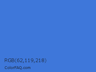 RGB 62,119,218 Color Image