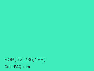 RGB 62,236,188 Color Image