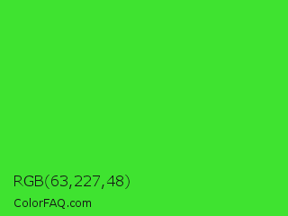 RGB 63,227,48 Color Image
