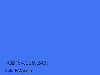 RGB 64,118,243 Color Image