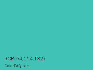 RGB 64,194,182 Color Image
