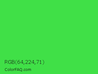 RGB 64,224,71 Color Image