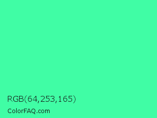 RGB 64,253,165 Color Image