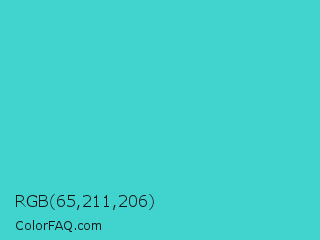 RGB 65,211,206 Color Image