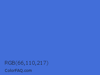 RGB 66,110,217 Color Image
