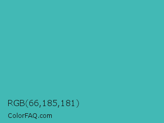 RGB 66,185,181 Color Image