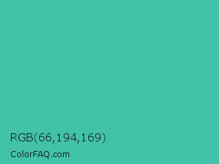 RGB 66,194,169 Color Image