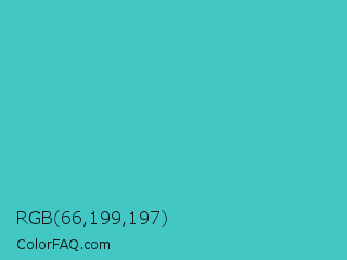 RGB 66,199,197 Color Image