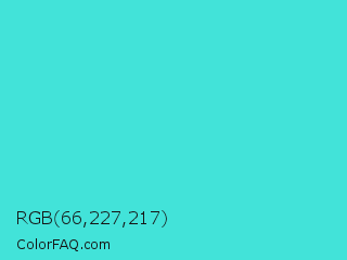 RGB 66,227,217 Color Image