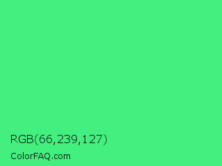 RGB 66,239,127 Color Image
