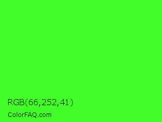 RGB 66,252,41 Color Image