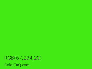 RGB 67,234,20 Color Image