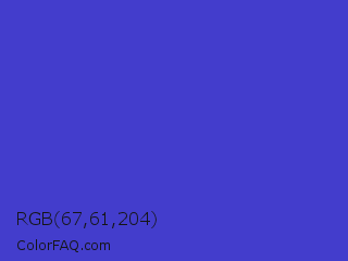 RGB 67,61,204 Color Image