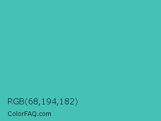 RGB 68,194,182 Color Image