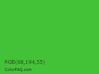 RGB 68,194,55 Color Image