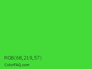 RGB 68,219,57 Color Image