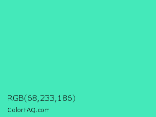 RGB 68,233,186 Color Image