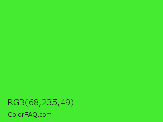 RGB 68,235,49 Color Image