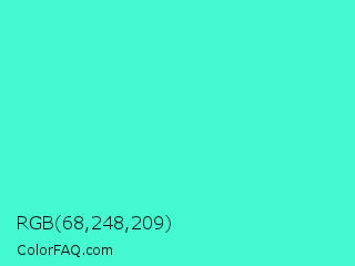 RGB 68,248,209 Color Image