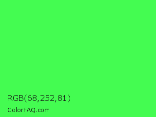 RGB 68,252,81 Color Image
