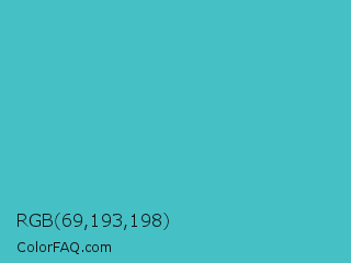 RGB 69,193,198 Color Image