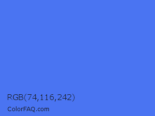 RGB 74,116,242 Color Image