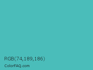 RGB 74,189,186 Color Image