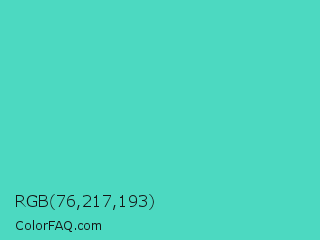 RGB 76,217,193 Color Image