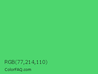 RGB 77,214,110 Color Image