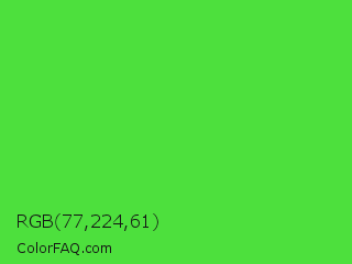 RGB 77,224,61 Color Image