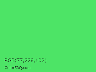RGB 77,228,102 Color Image