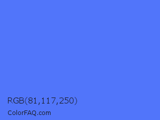 RGB 81,117,250 Color Image
