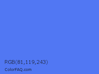 RGB 81,119,243 Color Image
