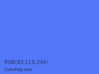RGB 83,119,249 Color Image