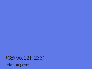 RGB 96,121,233 Color Image