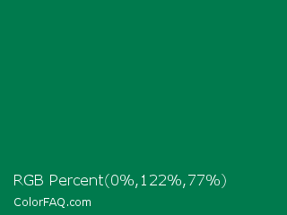 RGB Percent 0%,48%,30% Color Image