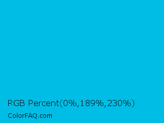 RGB Percent 0%,74%,90% Color Image