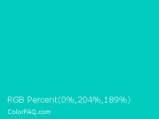 RGB Percent 0%,80%,74% Color Image